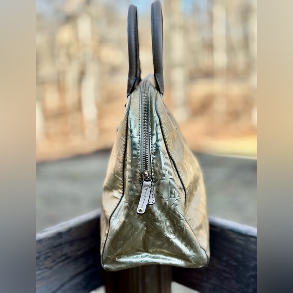 Michael Kors Metallic Gold Signature Sutton Bowler style satchel handbag - Picture 3 of 13